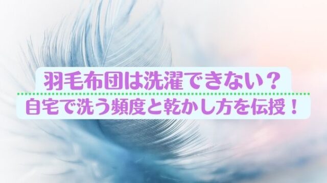 羽毛布団は洗濯できない？自宅で洗う頻度と乾かし方を伝授！